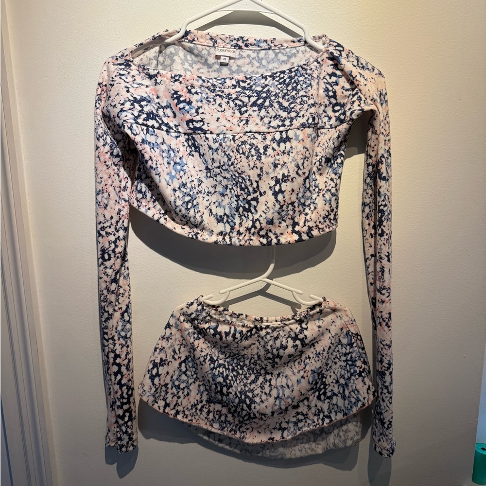 RubiaWear skirt and crop top size XS